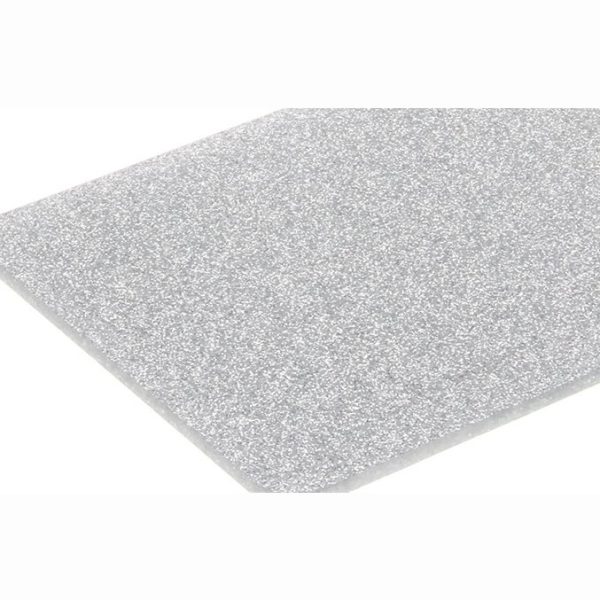 Glitter Cast Acrylic 3mm Sheet - Silver 600 x 400mm