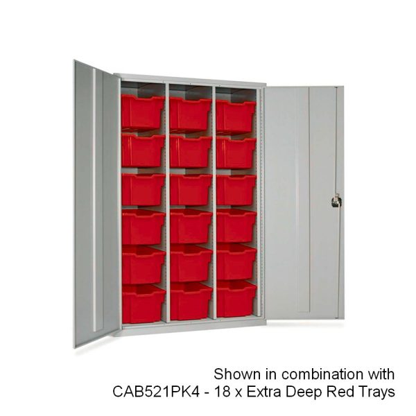 High Capacity Storage Cupboard (Grey cabinet and doors) - No trays and runners