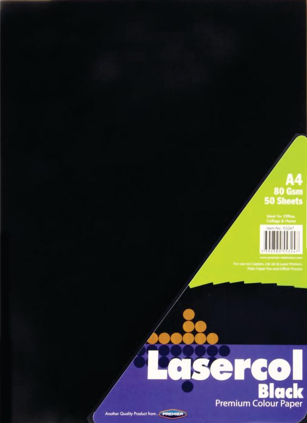 Colour Paper Black A4 80gsm - 50 Sheets