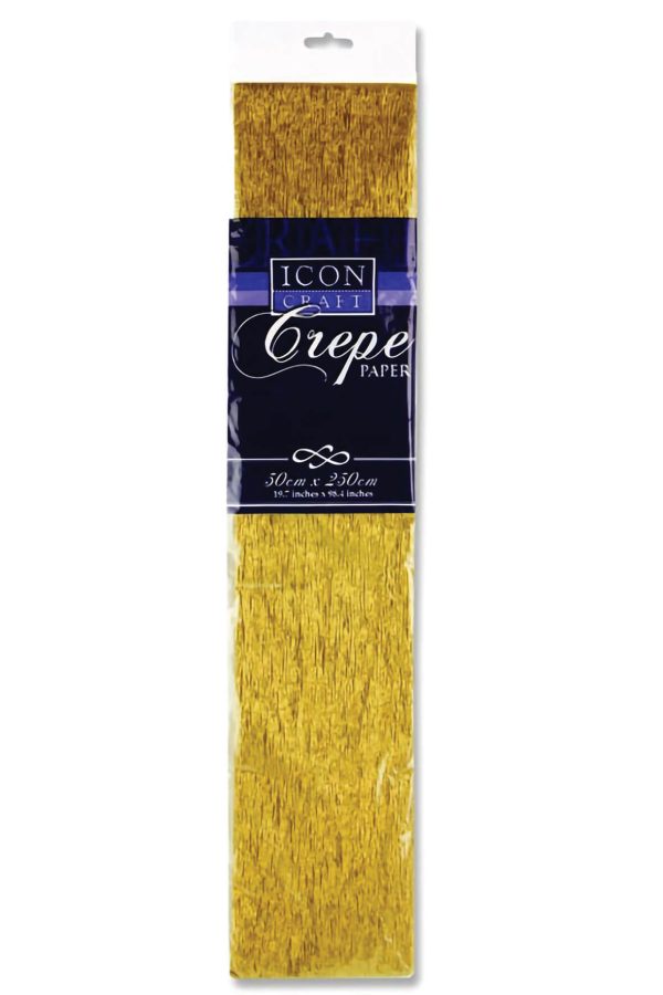 Crepe Paper Gold 500mm x 2.5m 17gsm