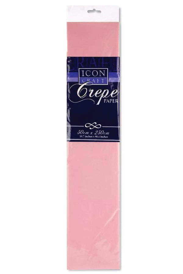 Crepe Paper Baby Pink 500mm x 2.5m 17gsm