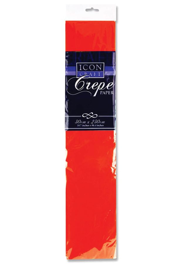 Crepe Paper Scarlet Red 500mm x 2.5m 17gsm