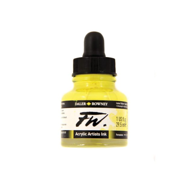 Daler Rowney Acrylic Inks Lemon Yellow - 29.5ml