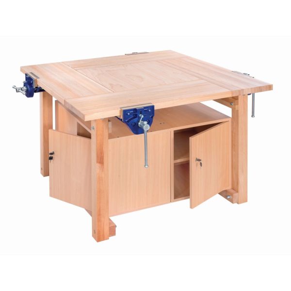 Edubench Traditional 4 Station Bench with cupboards and 4x 7" plain vices