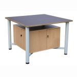 Edubench Phenolic 4 Station, Metal Frame with cupboards