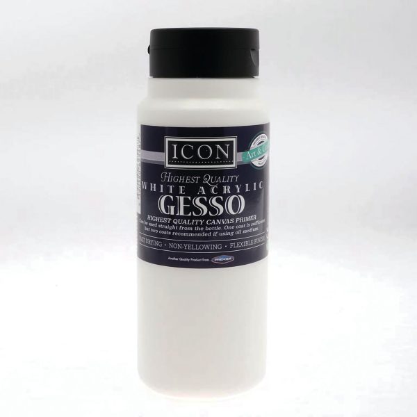 Acrylic Gesso Canvas Primer, White - 500ml