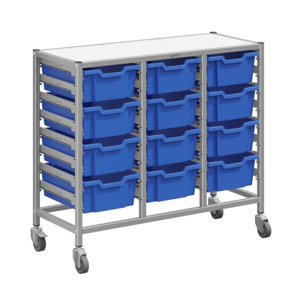 Gratnells Treble Column Trolley Unit - 12 deep trays