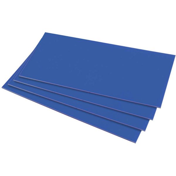 HIPS 1.0mm Sheet - 508mm  x 457mm - Mid Blue