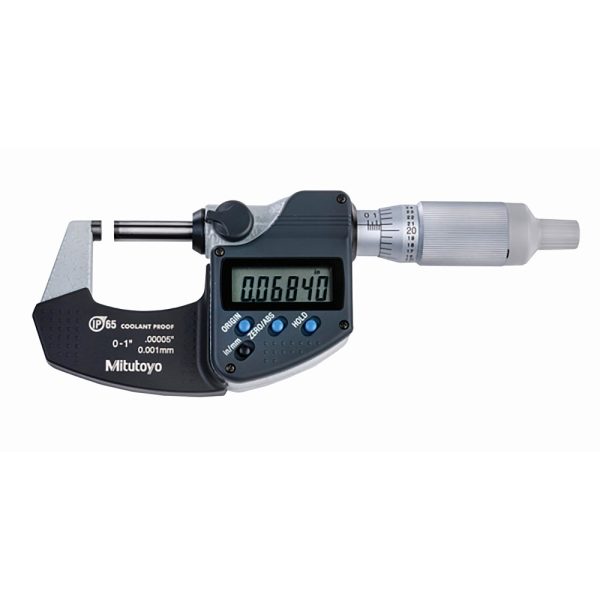 Mitutoyo Digital Micrometer IP65 0-25mm/0-1"