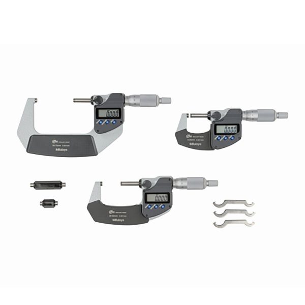 Mitutoyo Digital Micrometer IP65 3pce Set, 0-75mm/0-3"