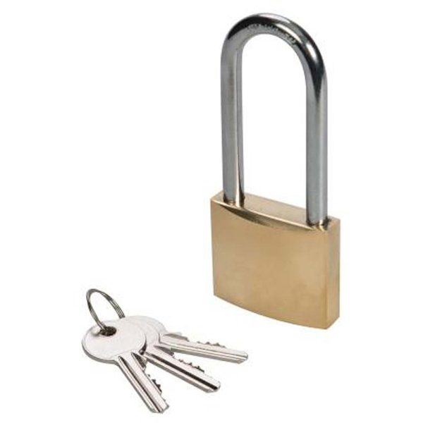 Brass Padlock, Long Shackle - 38mm