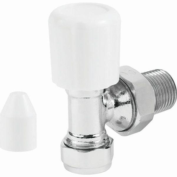 Chrome Angled Rad Valve 15mm x 1/2"