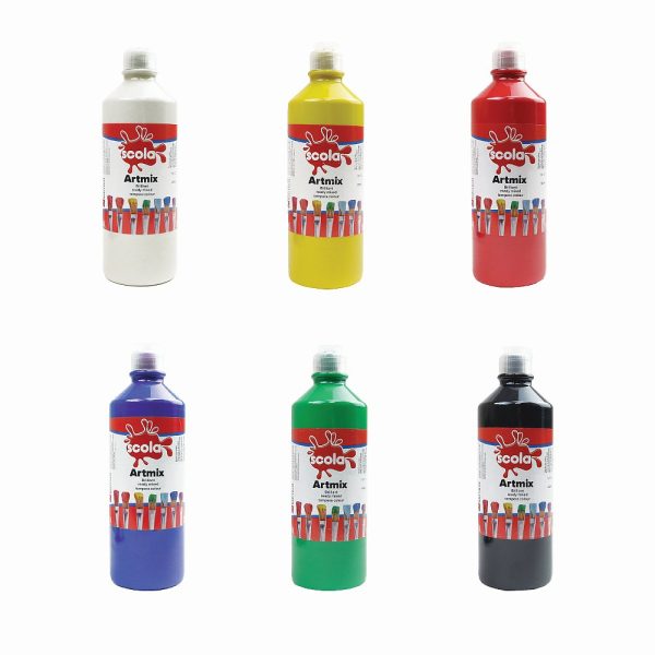 Ready Mixed Poster Paint Assorted 600ml - Pack of 6