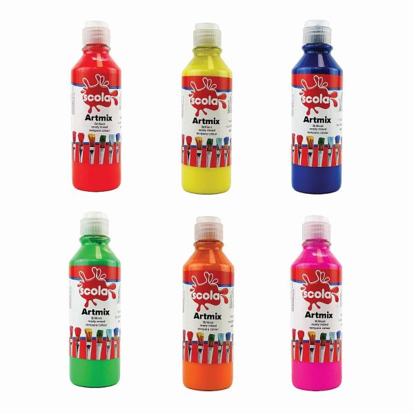 Ready Mixed Poster Paint Fluorescent - Pack of 6