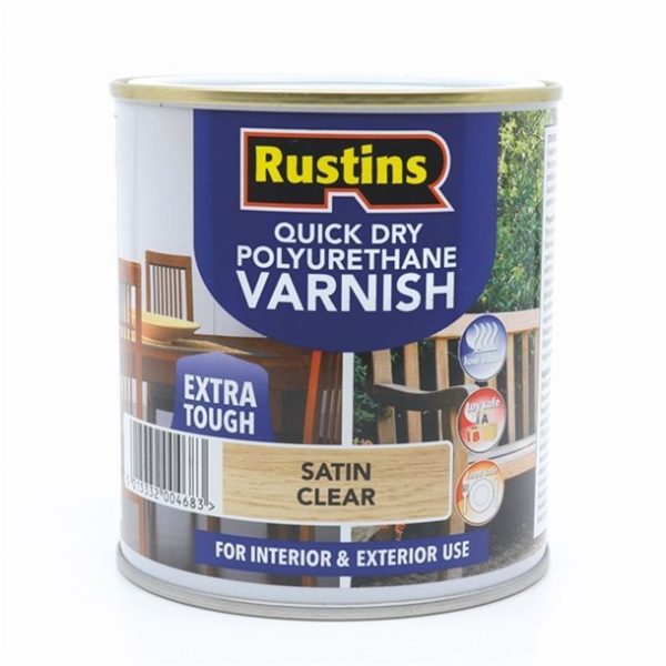 Rustins Poly Varnish Int/Ext, Satin - 500ml