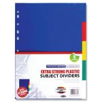 Polypropylene Extra Strong Coloured Subject Dividers A4 - 5 Part