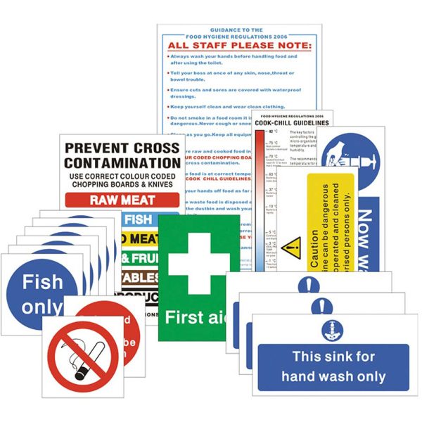 Self Adhesive Senior Hygiene Catering Signs - Pack of 17