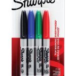 Sharpie Fine Tip Permanent Markers Assorted Colours - Pack of 4