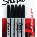 Sharpie Fine Tip Permanent Markers Black - Pack of 5