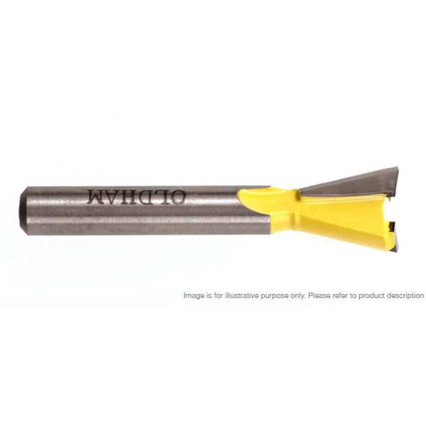 Viper Dovetail Router Cutter, 1/2in D x 7/8in L x 8° x 1/2in Shank - No.915