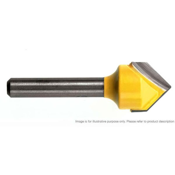 Viper V-Groove Router Cutter, 1/2in D x 1/2in L x 90° x 1/4in Shank- No.230